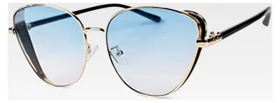 Produktbild von Damen Cateye Sonnenbrille mit Glitzerelement, Metallrahmen und Polycarbonat Gläsern, Katzenaugenform, Retro-Look