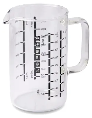 Productafbeelding van Wenco glazen maatbeker, 500 ml - Maatbeker met twee schalen en verschillende meeteenheden