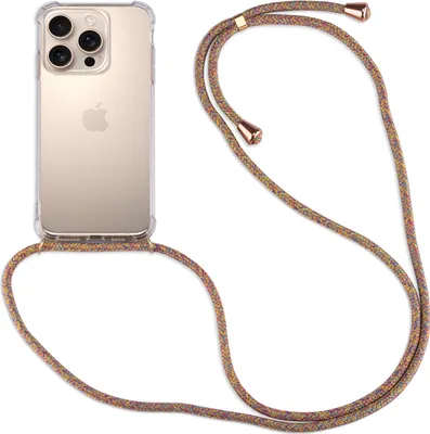 Produktbild von Handykette für Apple iPhone 16 Pro – Handyhülle mit Band & Kordel Rainbow