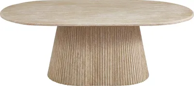 Produktbild von Couchtisch aus Kunstmarmor - Beiger Travertin-Effekt - TIFULI