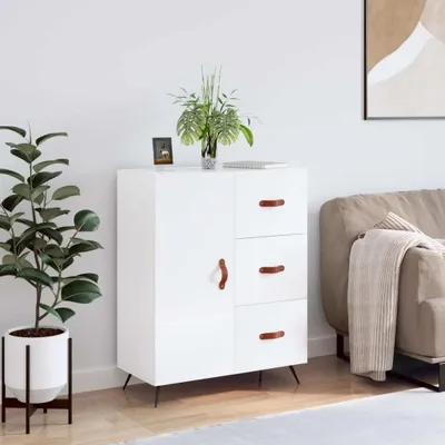 Obrázok produktu pre vidaXL Príborník vysoký lesk biely 69,5x34x90 cm Materiál dreva