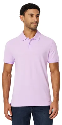Productafbeelding van A. Essentials heren poloshirt, slim fit, katoen pique, korte mouwen, lavendel, maat S