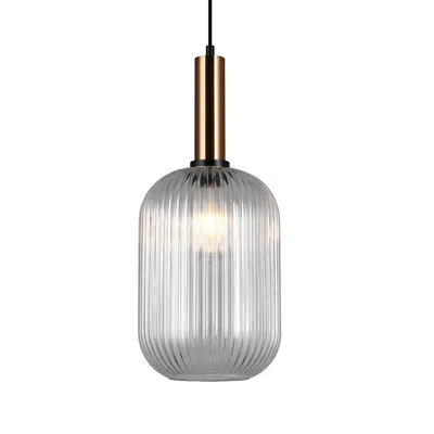 Immagine prodotto di Lampada a sospensione Antiola nera-ottone 1xE27x40W vetro, dimensioni: 113x15x15 cm, IP20, Italux