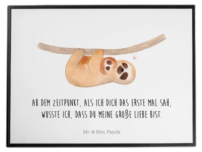 Produktbild von Mr. & Mrs. Panda Schreibunterlage Faultier Kind - Weiß - Geschenk, bastelunterlagen, Unterlage Schreibtisch, tischschutz, Mutter, Baby, Mama, schreibtischunterlage, Liebe
