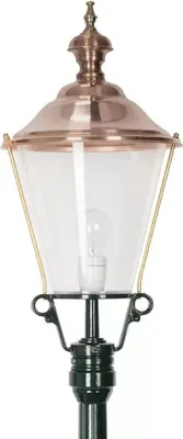 Image de Casa Padrino Lanterne de jardin Art Nouveau Vert / Cuivre Ø 29 x H. 161 cm - Lampadaire de jardin en aluminium peint par poudrage - Eclairage nostalgique - Luminaires nostalgiques