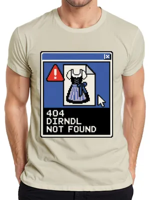 Imagen del producto de 404: Dirndl no encontrado. , Wiesn, traje tradicional, pantalones de cuero, Bayern, camiseta para hombre, color natural, talla 3XL