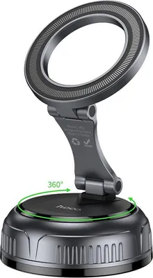 Obrázok produktu pre Držiak do auta magnetický Hoco s nastaviteľnou prísavkou H92 čierny kovový sivý