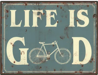 Produktbild von Moritz Deko Blechschild Sprüche Life is Good Metallschild Retro Vintage-Design zur Dekoration Wanddekoration
