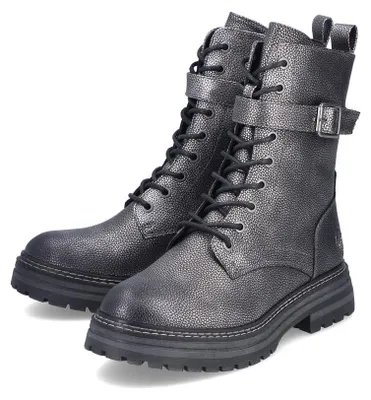Zdjęcie produktu dla Rieker damskie sznurowane buty za kostkę old silver, Kolor:szary, Rozmiar EU:36