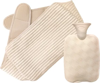 Produktbild von Wärmflasche 2000mL,Wärmflaschengürtel 2 in 1, zur Schmerzlinderung für Nacken Schulter Rücken Taille Regelschmerzen(Beige)