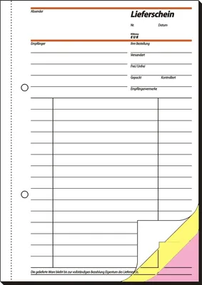 Produktbild von Formularbuch Lieferschein A5 selbstdurchschreibend VE=5x3x40 Blatt
