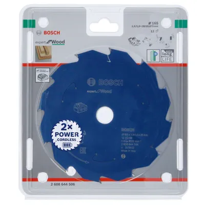 Immagine prodotto di Lama circolare a batteria Expert per legno, 165 x 1,5/1 x 20, 12 denti 2608644506