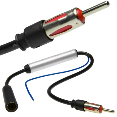 Image de Antenne Signal Amplificateur Adaptateur Radio Câble Connecteur DIN AM / FM Voiture Voiture