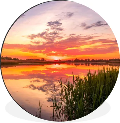 Produktbild von MuchoWow® Aluminium Wandkreis Wasser - Luft - Natur Ø 30 cm Wanddeko Modern Wohnzimmer - Wand Bild - Wohnzimmer - Runde Bilder - Alubilder - Kunst für zu Hause - Aluminium - Wanddekoration