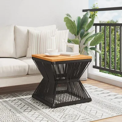 Produktbild von "Winterschlussverkauf "Esstisch/Outdoor Tisch - Couchtisch - moderne Design - Balkontisch - mit Drahtgestell Schwarz 38x38x38 cm Akazienholz NeuMöbel 9894148