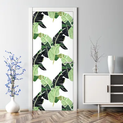 Produktbild von Dekorative Türtapete Wandtapete selbstklebend Türaufkleber Aufkleber Hawaii Blumen 70 x 200 cm