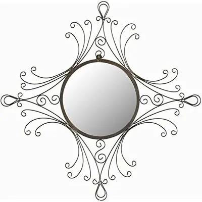Productafbeelding van Safavieh decoratieve wandspiegel, geschikt voor woonkamer, slaapkamer of hal, in bruin