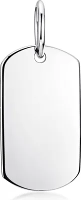 Produktbild von MATERIA by Matthias Wagner Gravur Anhänger Silber 925 klein - Dog Tag personalisiert 11x20mm rhodiniert KA-325-Silber