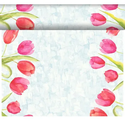 Produktbild von DUNI Dunicel Tischläufer Painted Tulips 0,4x24m