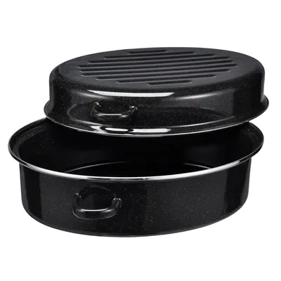 Cocotte - IBILI - Ovale noire - Acier émaillé - 42 x 32 x 15 cm - Tous feux sauf induction - Maison