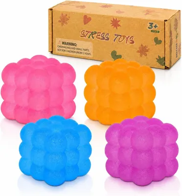 Immagine prodotto di Palline antistress - Set da 4 pezzi - 5 cm - Palline antistress per bambini e adulti