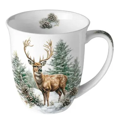 Produktbild von Tasse Winter Stag white 10,5cm, 0,4L grün