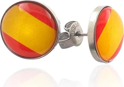 Produktbild von Flaggen Ohrringe Ohrstecker 316L Chirurgenstahl mit Spanien Fahne