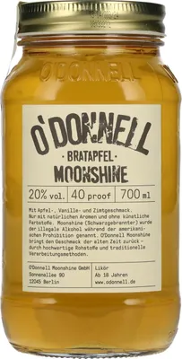 Image de O'Donnell Moonshine BRATAPFEL Likör 20% Vol. 0,7l