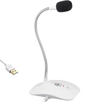 Produktbild von KLIM Talk, Tischmikrofon, Kabelgebunden, USB, Weiß, USB, 43 mm