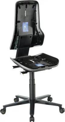 Produktbild von Basisstuhl ESD NEON 2 grau mit Rollen synchro
