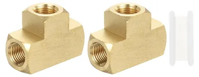 Produktbild von Solidchoice – Messing-T-Stück, 1/8" x 1/8" x 1/8", NPT-Innengewinde, 2 Stück