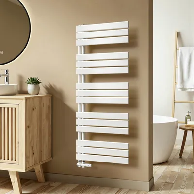 Produktbild von S'AFIELINA 1320x600mm Design Badheizkörper Handtuchheizkörper Flach Paneel Seitenanschlusss Heizkörper für Bad Handtuchtrockner Weiß 798 Watt