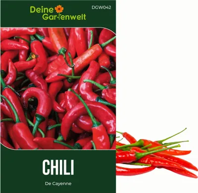 Produktbild von Chili De Cayenne Samen - Capsicum annuum - Chilisamen - Gemüsesamen - Saatgut für 30 Pflanzen
