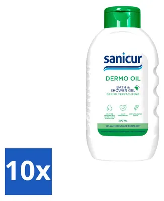 Immagine prodotto di 10 flaconi di Sanicur Dermo-Oil, bagnoschiuma e doccia - 300 ml - confezione - 10 pezzi