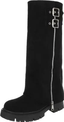 Produktbild von Ital-Design Damen Stiefel Western- & Bikerstiefel  Wildlederoptik Plateaustiefel 90153112 Schwarz Gr.  36