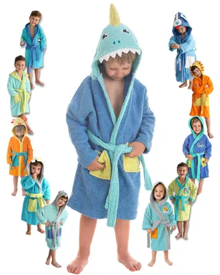Image de Solidchoice - Peignoir pour enfant avec capuche et 2 poches, en coton