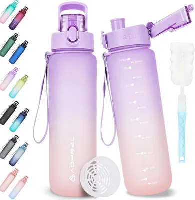 Obrázek produktu pro AOPREL láhev na pití 1l Tritan bez BPA fialová růžová pro fitness kempování kancelář