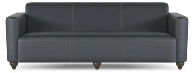 Produktbild von Sofa 3-Sitzer Schwarz Einfarbig Modern Design Arbeitszimmer Wohnzimmer
