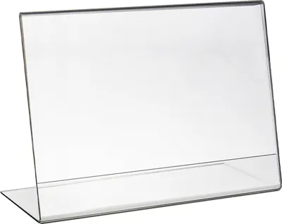 Immagine prodotto di HMF 46935 Supporto da tavolo L-stand A4 in acrilico, portabiglietti da menu, formato orizzontale 30,5 x 21,5 x 8,5 cm
