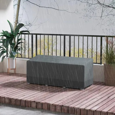 Produktbild von Gartenmöbel Schutzhülle wasserdicht winterfest, Abdeckhaube Abdeckplane 600D Oxford Kordelzug, Hellgrau | 190,5 x 72 x 76 cm | UV-beständig | 1,9 kg