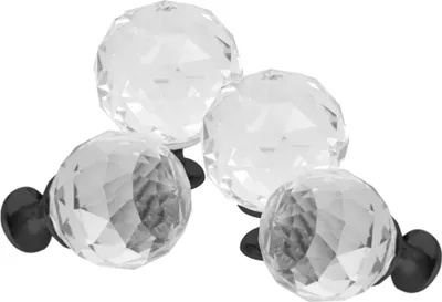 Produktbild von Domino Elegante Crystal Palace Möbelknopf 30mm in Schwarz & Weiß |Kristallknöpfe,  Robustes Glas-Design |Möbelknöpfe | Glamouröser Stil | Perfekt für Schränke und Kommoden| 4 Stück