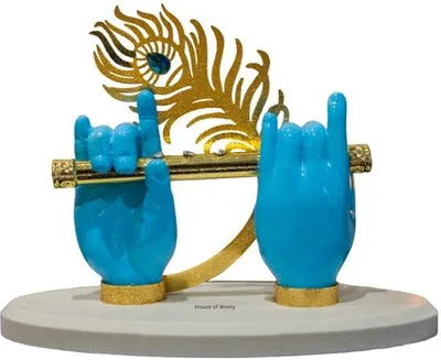 Produktbild von Handgott für Hauseinrichtung, Götteridol für Pooja, Raumdekoration (Blau), 12,7 x 6,4 x 8,9 cm