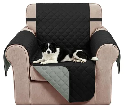 Image de Housse réversible pour fauteuils inclinables, noire/grise