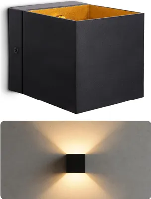 Produktbild von SSC-LUXon LED Wandstrahler EPITA schwarz Up & Down - mit 3W G9 Lampe dimmbar warmweiß – indirekte Beleuchtung Wohnzimmer & Treppenhaus