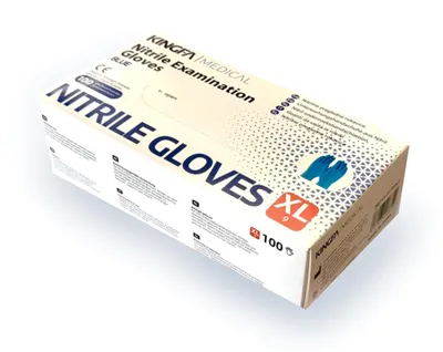 Produktbild von Kingfa Nitrile Examination Gloves, 100 pieces, size XL (9), color blue, latex-free, powder-free, non-sterile