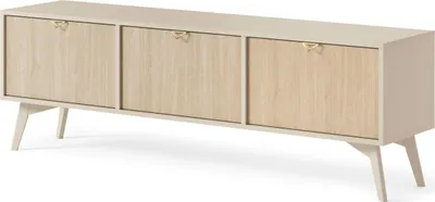 Obrázek produktu pro Tofino TV158 - TV skříňka, pískově béžová, rybí kost, šířka 158 cm, výška 52 cm, hloubka 38 cm