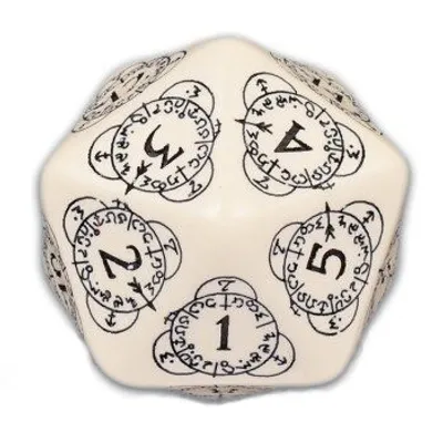 Produktbild von 20LEV05 - D20 Level Counter Würfel, beige & schwarz (1)