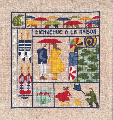 Produktbild von Le Bonheur des Dames Kreuzstich Set "Willkommen März", Zählmuster, 21x23cm