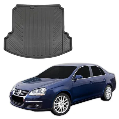 Produktbild von SCOUTT | Kofferraumwanne Laderaumwanne Kompatibel mit Volkswagen Jetta 2005-2011, mit Hoher Rand, Kofferraum-Schutzmatte, Geriffelt, Aufrollbar, Schwarz