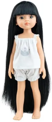 Produktbild von Paola Reina Puppe Amigas Liu schwarze Haare - Puppe im Pyjama 32 cm